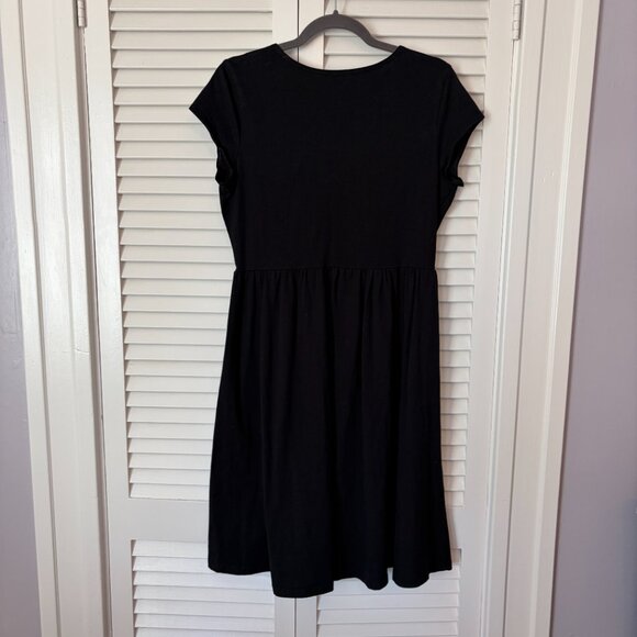 Pact women's Organic Fit & Flare Crossover Dress black large - Picture 6 of 9